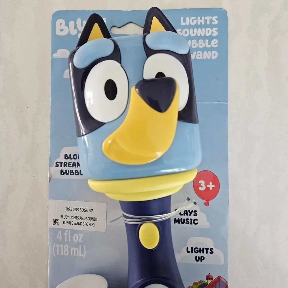 Little Kids Bluey Light and Sound Musical Bubble Wand Includes Bubble Solution